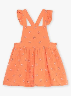 Dress | Dress-Sergent Major Orange floral print chasuble dress in cotton gauze