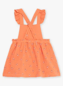 Dress | Dress-Sergent Major Orange floral print chasuble dress in cotton gauze