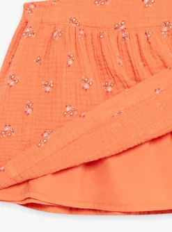 Dress | Dress-Sergent Major Orange floral print chasuble dress in cotton gauze