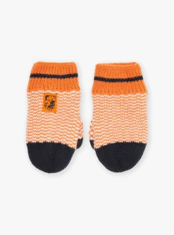Beany, Scarf & Gloves-Sergent Major Orange knitted muffles