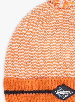 Beany, Scarf & Gloves-Sergent Major Orange knitted pompom hat