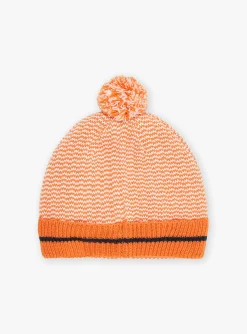 Beany, Scarf & Gloves-Sergent Major Orange knitted pompom hat
