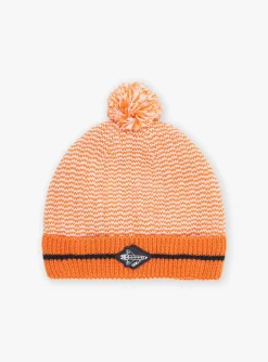 Beany, Scarf & Gloves-Sergent Major Orange knitted pompom hat