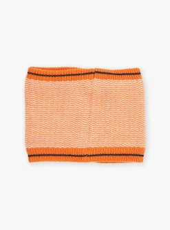 Beany, Scarf & Gloves-Sergent Major Orange knitted snood