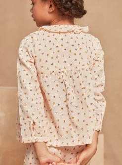 Pajamas-Sergent Major Pale pink pyjamas in cotton gauze with floral print