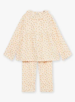 Pajamas-Sergent Major Pale pink pyjamas in cotton gauze with floral print