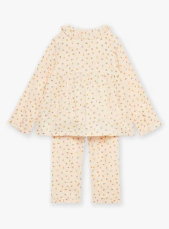 Pajamas-Sergent Major Pale pink pyjamas in cotton gauze with floral print