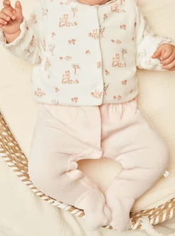 Suits And Ensembles-Sergent Major Pale pink romper and ecru velvet cardigan in organic cotton and recycled polyester