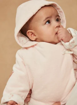 Coat, Cardigan-Sergent Major Pale pink velvet hoodie