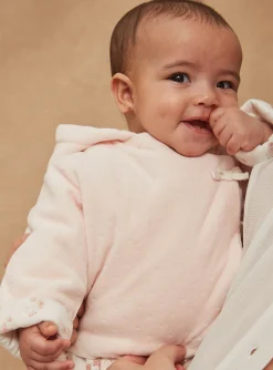 Coat, Cardigan-Sergent Major Pale pink velvet hoodie