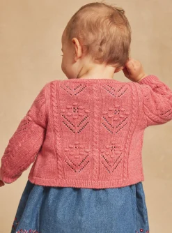 Knitwear, Sweater, Cardigan | Knitwear, Sweater, Cardigan-Sergent Major Passion pink openwork cardigan
