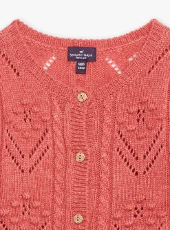 Knitwear, Sweater, Cardigan | Knitwear, Sweater, Cardigan-Sergent Major Passion pink openwork cardigan