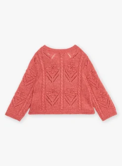 Knitwear, Sweater, Cardigan | Knitwear, Sweater, Cardigan-Sergent Major Passion pink openwork cardigan