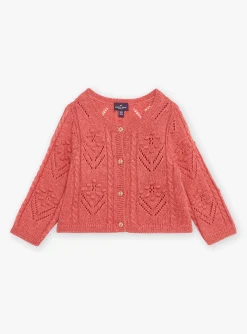 Knitwear, Sweater, Cardigan | Knitwear, Sweater, Cardigan-Sergent Major Passion pink openwork cardigan