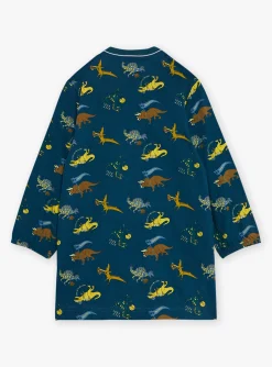 Bags-Sergent Major Petrol blue school blouse with dinosaur print