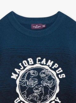 Knitwear, Sweater, Cardigan-Sergent Major Petrol blue tie-and-dye sweater