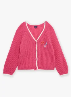 Knitwear, Sweater, Cardigan-Sergent Major Petunia pink knitted cardigan
