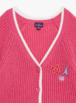 Knitwear, Sweater, Cardigan-Sergent Major Petunia pink knitted cardigan