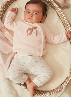 Suits And Ensembles-Sergent Major Pink and ecru velvet pajamas