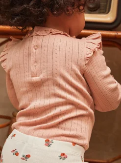 Romper, Jumpsuit & Outfit | Romper, Jumpsuit & Outfit-Sergent Major Pink bodysuit with long ribbed sleeves