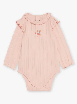 Romper, Jumpsuit & Outfit | Romper, Jumpsuit & Outfit-Sergent Major Pink bodysuit with long ribbed sleeves
