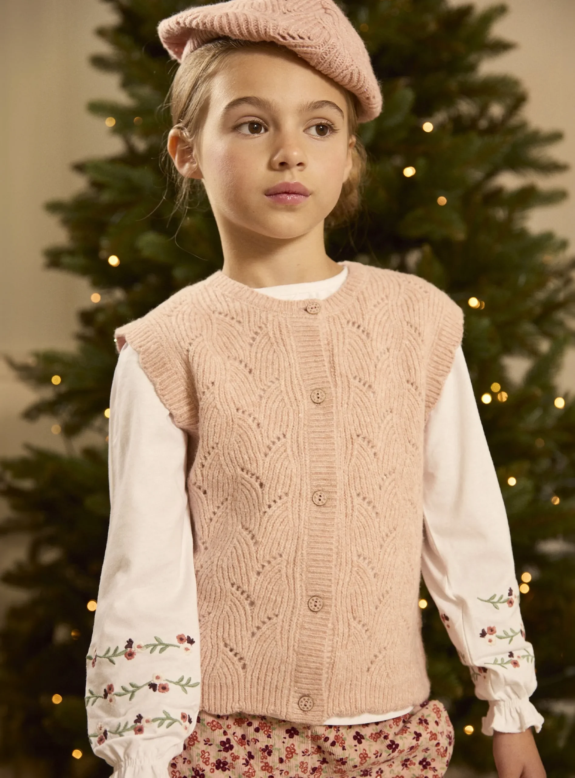 Knitwear, Sweater, Cardigan-Sergent Major Pink copper CARDIGAN WHITHOUT SLEEVES