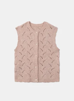 Knitwear, Sweater, Cardigan-Sergent Major Pink copper CARDIGAN WHITHOUT SLEEVES