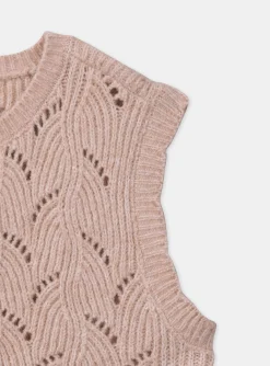 Knitwear, Sweater, Cardigan-Sergent Major Pink copper CARDIGAN WHITHOUT SLEEVES