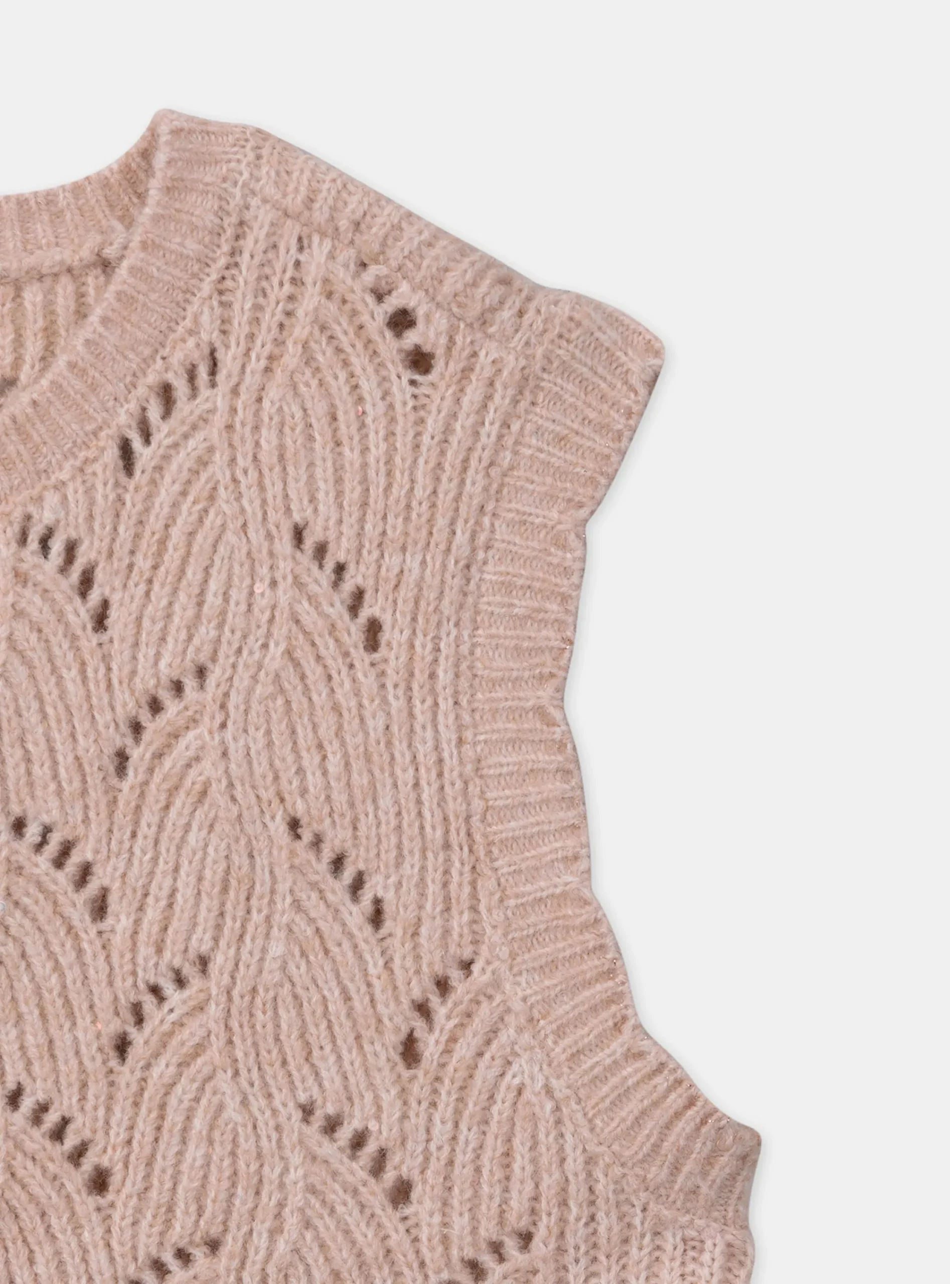 Knitwear, Sweater, Cardigan-Sergent Major Pink copper CARDIGAN WHITHOUT SLEEVES