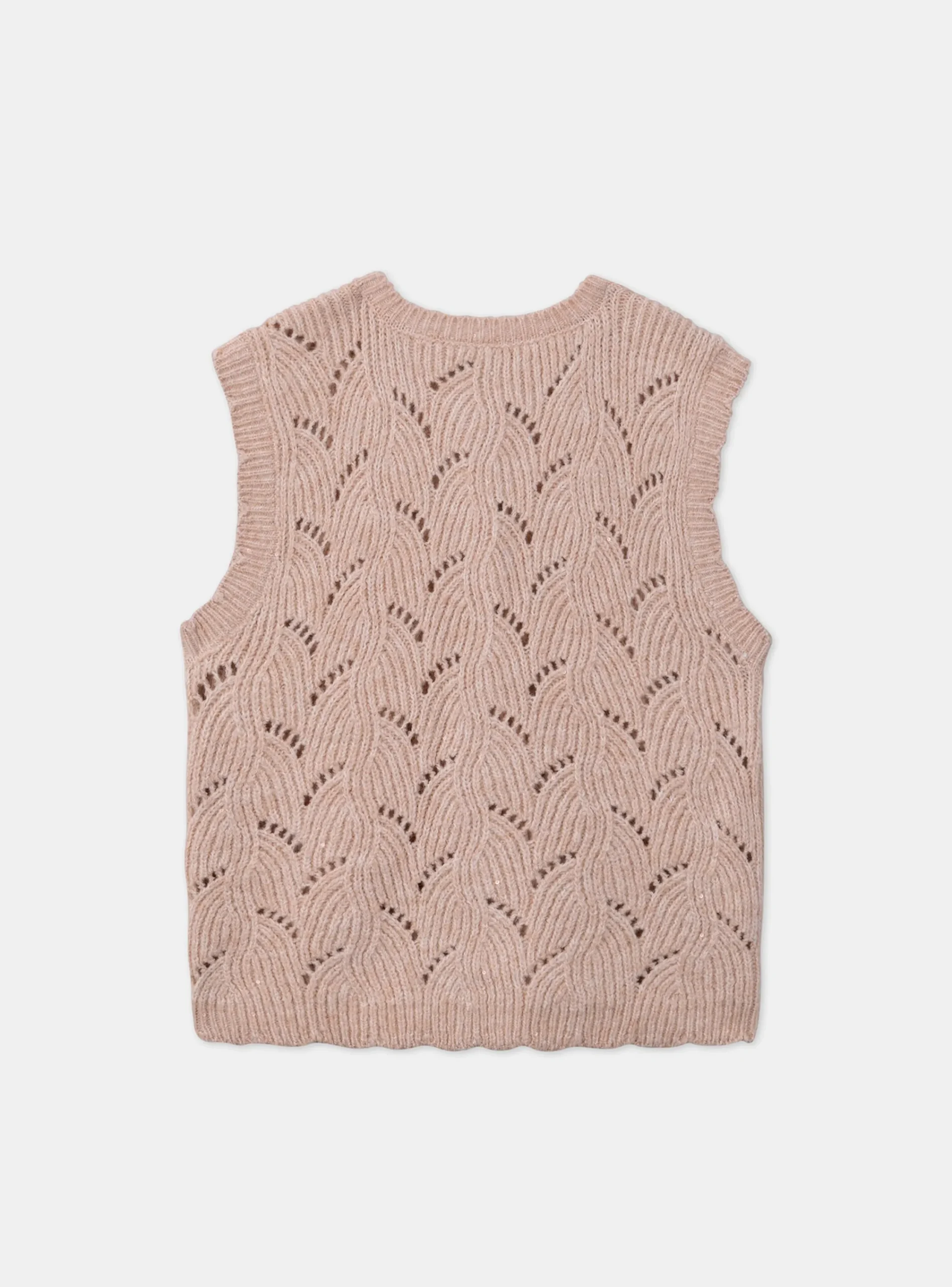Knitwear, Sweater, Cardigan-Sergent Major Pink copper CARDIGAN WHITHOUT SLEEVES