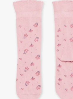 Underwear, Socks, Tights-Sergent Major Pink floral-print socks