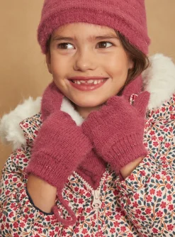 Beany, Scarf, Gloves-Sergent Major Pink knitted gloves