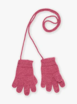 Beany, Scarf, Gloves-Sergent Major Pink knitted gloves