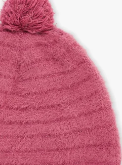 Beany, Scarf, Gloves-Sergent Major Pink pompom hat