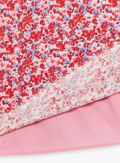 Shirt, T-shirt-Sergent Major Pink, red and lilac blouse with floral print in brushed twill