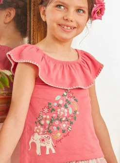 Shirt, T-shirt-Sergent Major Pink T-shirt with an elephant