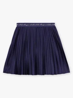 Skirt, Shorts-Sergent Major Pleated skirt in navy blue jersey