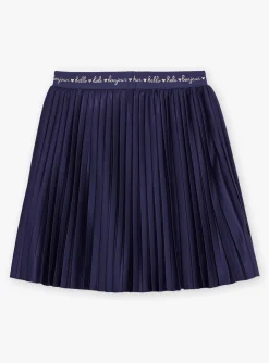 Skirt, Shorts-Sergent Major Pleated skirt in navy blue jersey