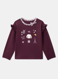 Shirt, T-shirt-Sergent Major Purple TEE SHIRT LS
