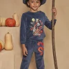 Pajamas-Sergent Major Purple velvet pyjamas and hat