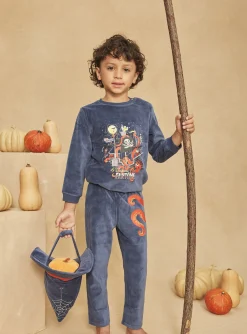 Pajamas-Sergent Major Purple velvet pyjamas and hat