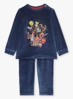 Pajamas-Sergent Major Purple velvet pyjamas and hat