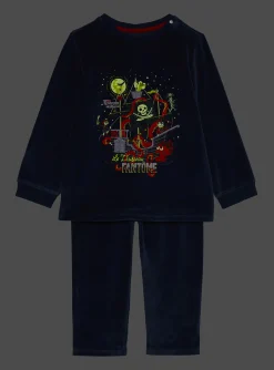 Pajamas-Sergent Major Purple velvet pyjamas and hat