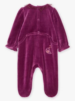 Pajamas & Rompers | Pajamas & Rompers-Sergent Major Purple velvet pyjamas and cap