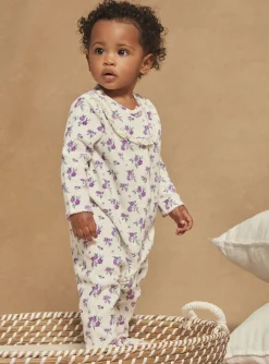 Pajamas & Rompers | Pajamas & Rompers-Sergent Major Purple velvet romper with floral print