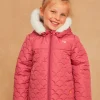 Coat, Parka, Jacket-Sergent Major Quilted pink hooded down jacket