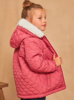 Coat, Parka, Jacket-Sergent Major Quilted pink hooded down jacket