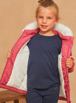 Coat, Parka, Jacket-Sergent Major Quilted pink hooded down jacket