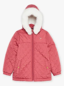 Coat, Parka, Jacket-Sergent Major Quilted pink hooded down jacket