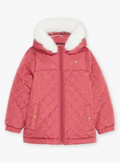 Coat, Parka, Jacket-Sergent Major Quilted pink hooded down jacket
